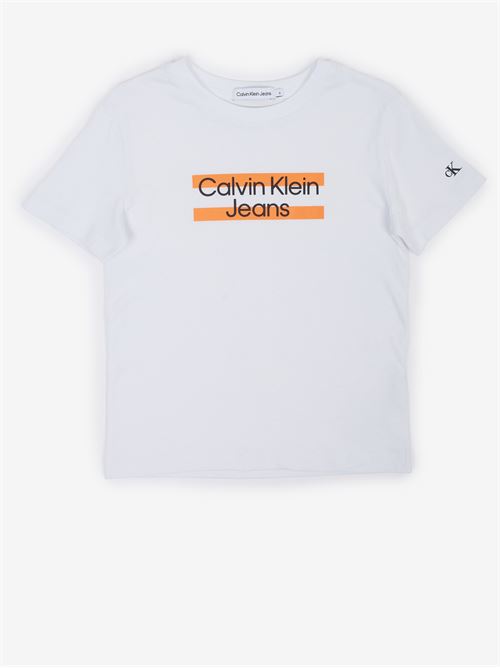 MAXI BLOCK LOGO T-SHIRT CALVIN KLEIN JEANS | IB0IB01647/YAF